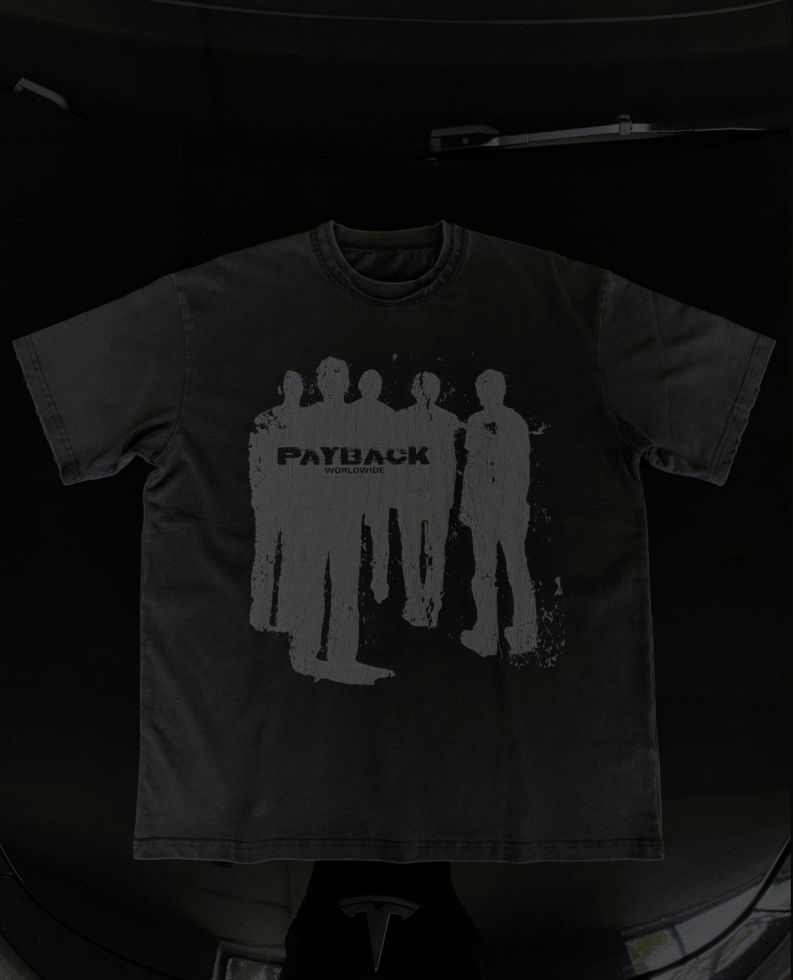 ACID WASHED DISTRESSED PAYBACK CREW T-SHIRT