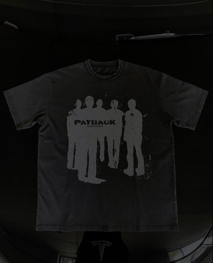 ACID WASHED DISTRESSED PAYBACK CREW T-SHIRT