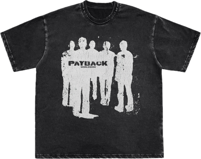 ACID WASHED DISTRESSED PAYBACK CREW T-SHIRT