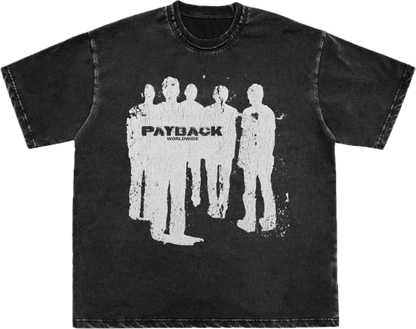 ACID WASHED DISTRESSED PAYBACK CREW T-SHIRT