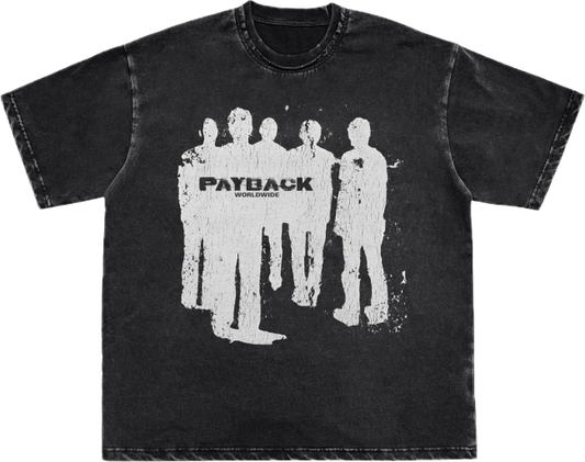 ACID WASHED DISTRESSED PAYBACK CREW T-SHIRT
