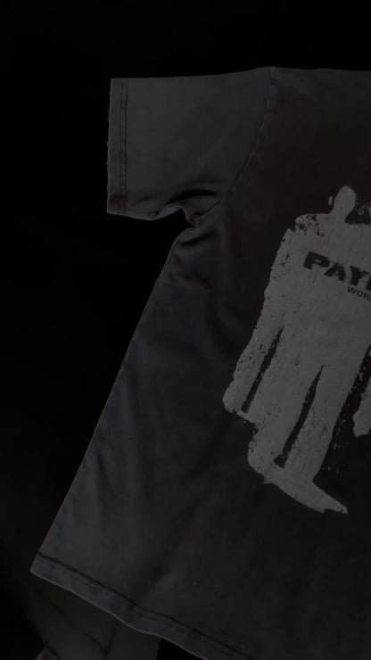 ACID WASHED DISTRESSED PAYBACK CREW T-SHIRT